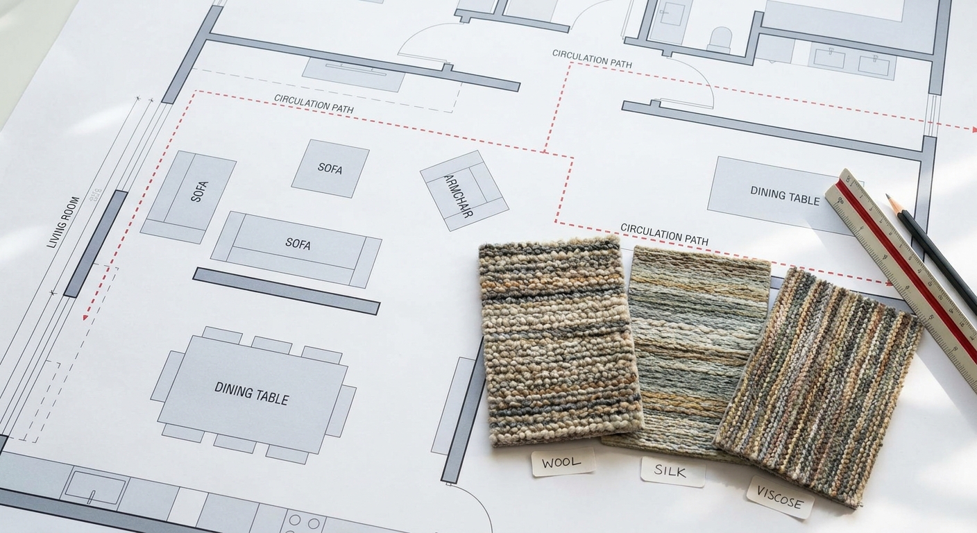 How wool silk and viscose fibers change pile performance in luxury carpets